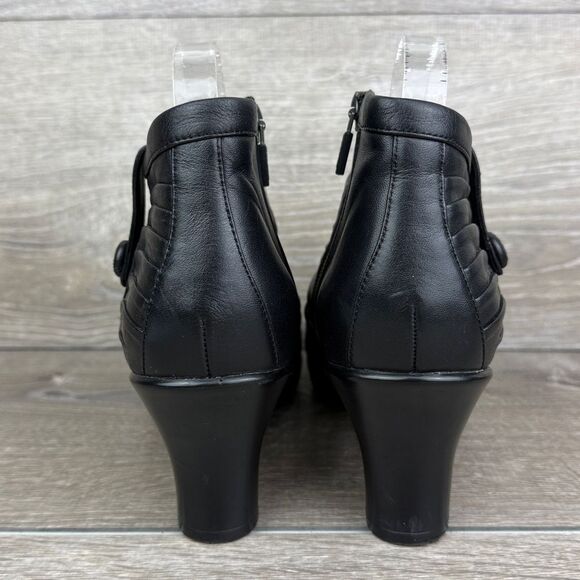 Dansko Buffy Women’s ask 8.5-9/EU 39 Black Leather Slouch Zip Ankle Boots - Picture 4 of 12